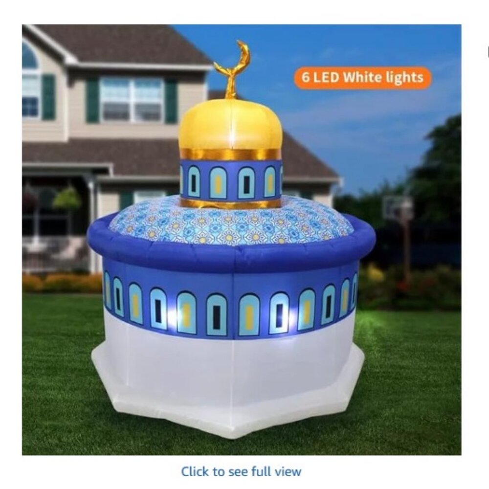 Inflatable Islamic 6FT Ramadan Kareem Blue Mosque Decoration W/LED Lights